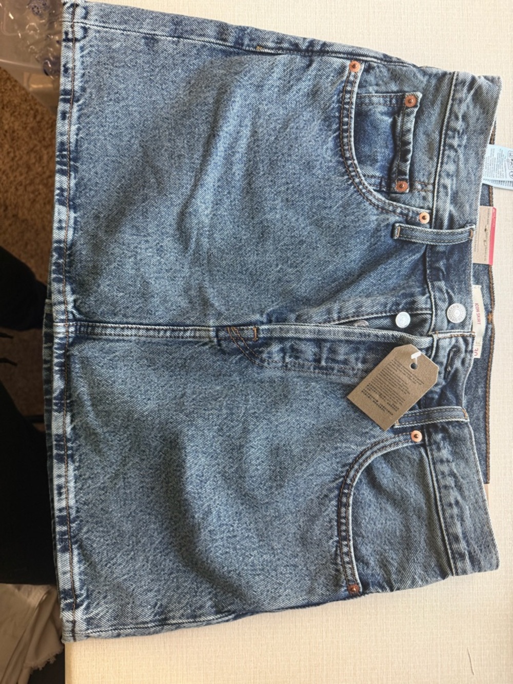 Classic High-Waist Denim Skirt - Light Blue